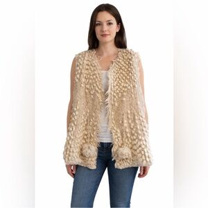 Handmade Wool Alpaca Tassle Pom Vest Jacket Wearable Boho Art Cottagecore